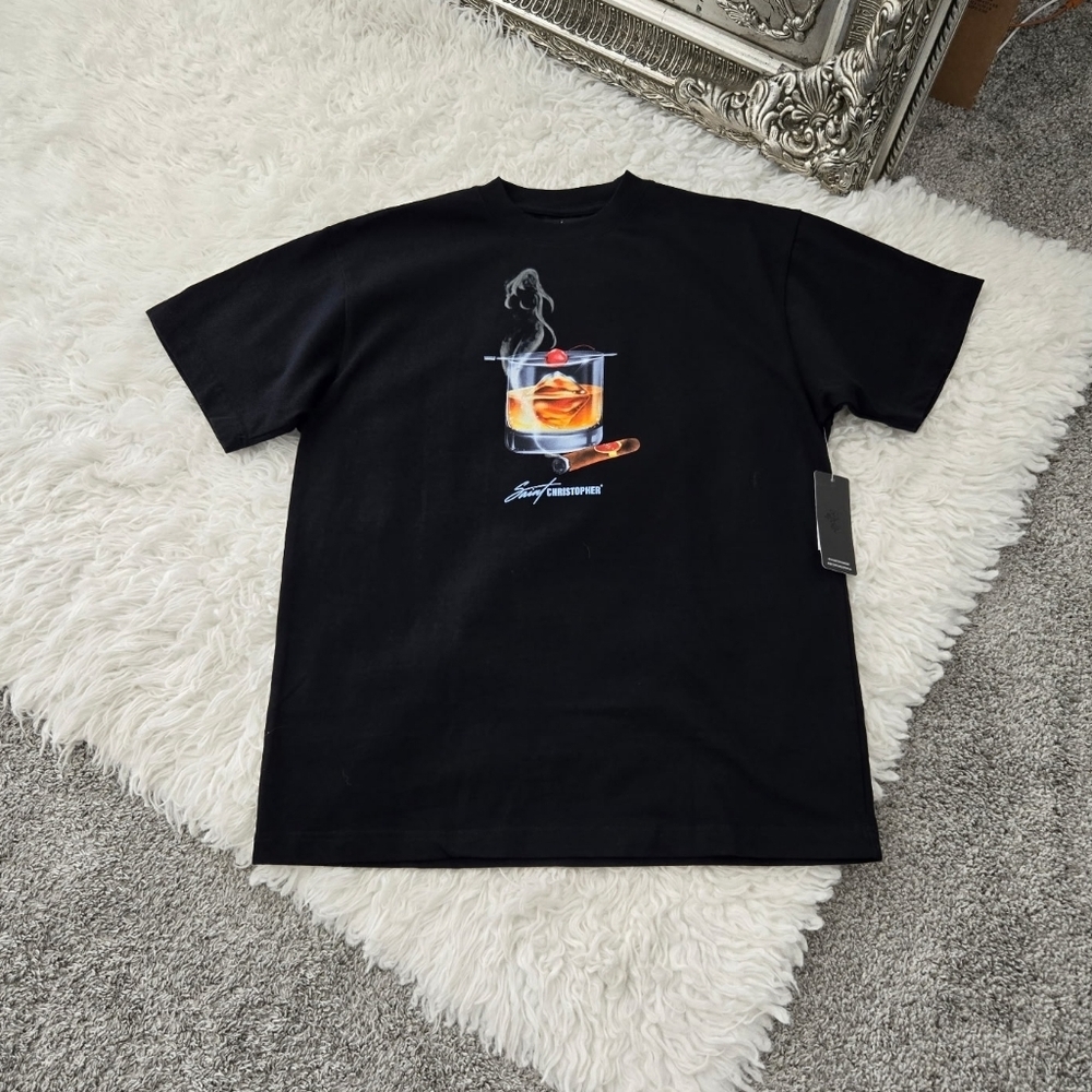 SAINT CHRISTOPHER by Jake Garcia Spirit T-Shirt. Black. Size Small. New.